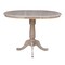 International Concepts Round 36 in Rd Top Pedestal Table, 12 in Leaf, 34.9 inH, Adjust Ht, Washed Gray Taupe, 36 in W, 48 in L K09-36RXT-6B - alternate 4
